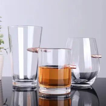 Рюмка с пулей, креативные ромовые хрустальные бокалы, стакан для виски, Чашка в форме пули, Кухонная И барная посуда