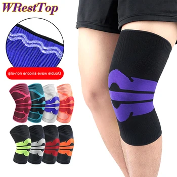 Бандаж для компрессии коленного сустава с гелевыми накладками на коленную чашечку и боковыми стабилизаторами для баскетбола, волейбола, бега, тяжелой атлетики