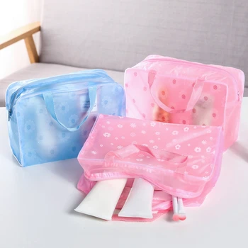 Косметичка из ПВХ, Женская Прозрачная сумка-органайзер, Компрессионные Дорожные сумки для ванной, 5 цветов, водонепроницаемая