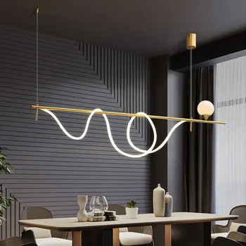 Креативная современная светодиодная длинная люстра для гостиной, кухни, столовой, бара, подвесной светильник, люстра для дома Decro Lustres