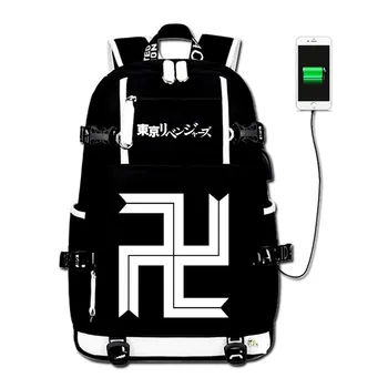 Аниме Токийские Мстители USB рюкзак Школьные сумки Студенческая книга Ноутбук Повседневный дорожный подарок для косплея