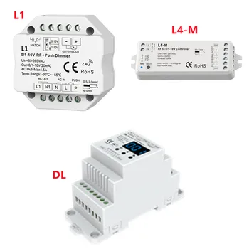 Диммер RF 0/1-10V и декодер DMX 0/1-10V, Контроллер адреса DMX, Преобразователь сигнала 0/1-10V, выходной 1 или 4-канальный сигнал 0/1-10V