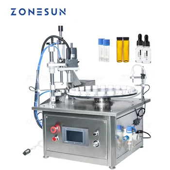 ZONESUN 2-в-1, настольная Автоматическая машина для розлива и укупорки эфирного масла, небольшого стеклянного флакона с реагентом, бутылки с жидкостью