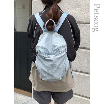 Нейлоновые повседневные модные рюкзаки Унисекс Большой емкости Портативный школьный рюкзак Дорожная сумка через плечо Простой дизайн Студенческие сумки для спины