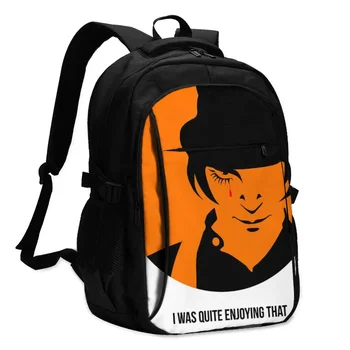 Заводные Оранжевые Рюкзаки Зарядное устройство USB Campus Backpack Мужские сумки с принтом