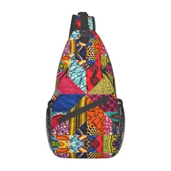 Красочные африканские принты Анкары, слинг, рюкзак через плечо, Мужская Африканская племенная геометрическая художественная сумка на плечо для путешествий