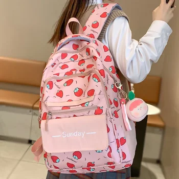 Женская школьная сумка из нейлона с кавайным принтом для девочек, водонепроницаемая Женская сумка для ноутбука, Женский рюкзак для путешествий, Модный рюкзак для колледжа