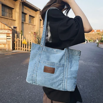 Сумка ретро джинсовые женские новые джинсы сумка Y2K холст сумка студент сумка корейский покупателя пригородных сумка книга сумка