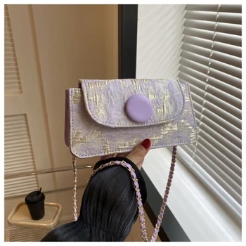 Фиолетовая корейская женская сумка 2023 Года, Трендовая роскошная женская сумка через плечо для девочек, ПВХ, женские кошельки через плечо из искусственной кожи, женская кожаная сумка-тоут