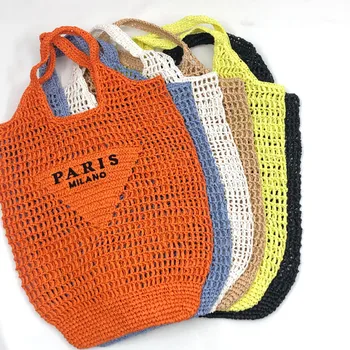 Женская пляжная сумка Alneed 2023, модная сумка-тоут большой емкости, женская соломенная сумочка, милая сумочка для девочек, сумка с ручкой сверху