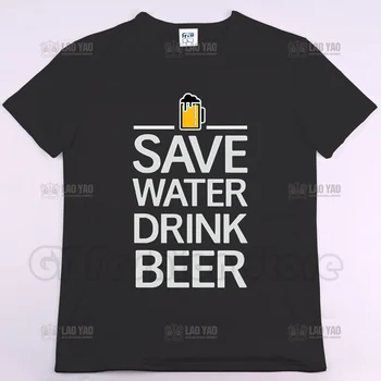 Экономьте воду, пейте пиво, Хит продаж, Летняя футболка с принтом, Повседневные мужские Женские футболки, уличная одежда унисекс, Модные топы