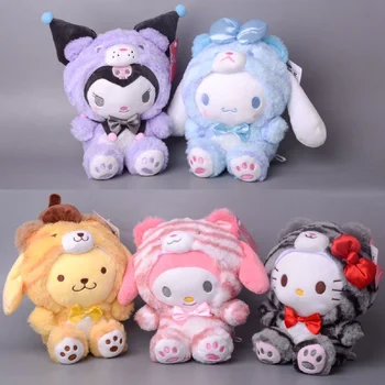 Sanrio animation периферийная новая серия tiger рулет с корицей Hello Kitty Melody Kulomi плюшевая кукла подарок на день рождения женский оптом