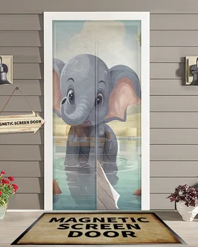 Магнитная дверная занавеска с отражением бассейна в виде слона, гостиная, спальня, домашняя дверная занавеска с противомоскитной сеткой