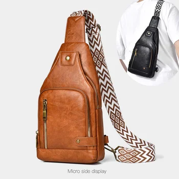 Мужской рюкзак-слинг, сумка через плечо, модная Ретро-сумка из искусственной кожи для путешествий, повседневная мужская сумка-мессенджер через плечо