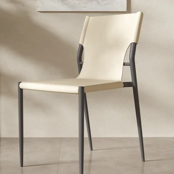 Итальянское минималистское седло кожаный обеденный стул в индустриальном стиле железный стул со спинкой кожаный обеденный стул дизайнерский скандинавский стул