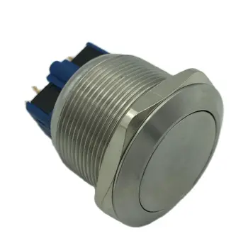 Кнопочный выключатель Zusen из нержавеющей стали 25 мм с мгновенным срабатыванием/защелкиванием IP65 (ZS25F-S)