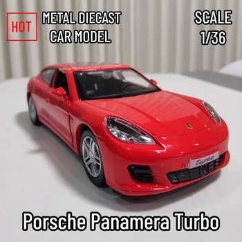 1:36 Porsche Panamera Turbo Точная копия металлической модели автомобиля в масштабе, Отлитая под давлением Коллекция автомобилей Декор домашнего интерьера Подарок для мальчика Игрушка