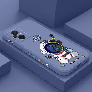 Чехол Для Телефона с Рисунком Астронавта Для Xiaomi Poco M5 M5S F5 X5 F4 X4 M4 F3 X3 M3 F2 X2 Pro C40 4G 5G GT Жидкий Силиконовый Чехол