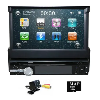 7-Дюймовая Съемная Панель Автомобиля GPS Навигация DVD Multimidia Bluetooth Управление Рулевым Колесом Зеркальная Ссылка SD USB DAB + CAM В 1 Din