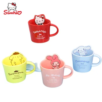 Hello Kitty Cinnamoroll My Melody Sanrio Аниме Периферия Каваи Милый Мультфильм Керамическая Кружка Креативная Чашка для Воды Подарок Оптом